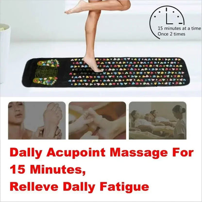 Cobblestone Foot Massage Mat with Acupressure Finger Plate - Tired Feet Relief Walking Pad