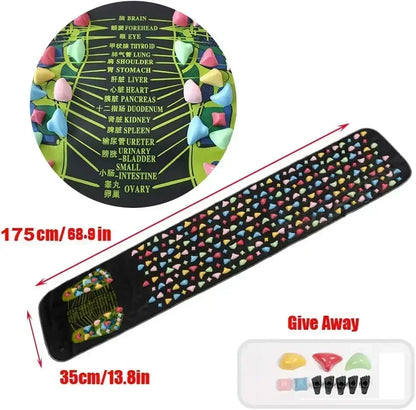 Cobblestone Foot Massage Mat with Acupressure Finger Plate - Tired Feet Relief Walking Pad