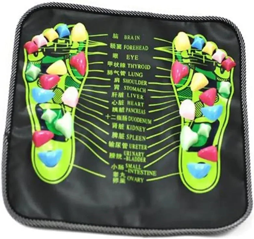 Cobblestone Foot Massage Mat with Acupressure Finger Plate - Tired Feet Relief Walking Pad