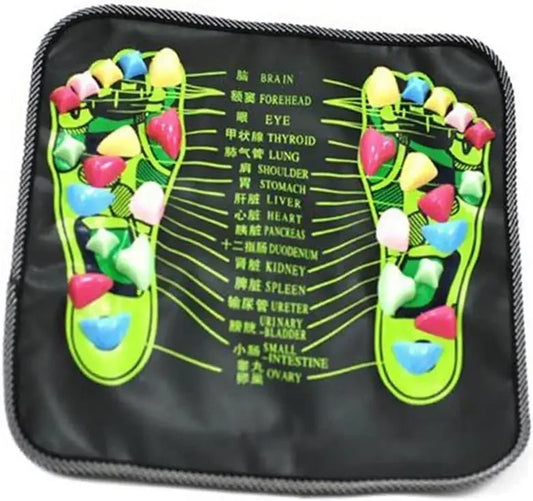 Cobblestone Foot Massage Mat with Acupressure Finger Plate - Tired Feet Relief Walking Pad
