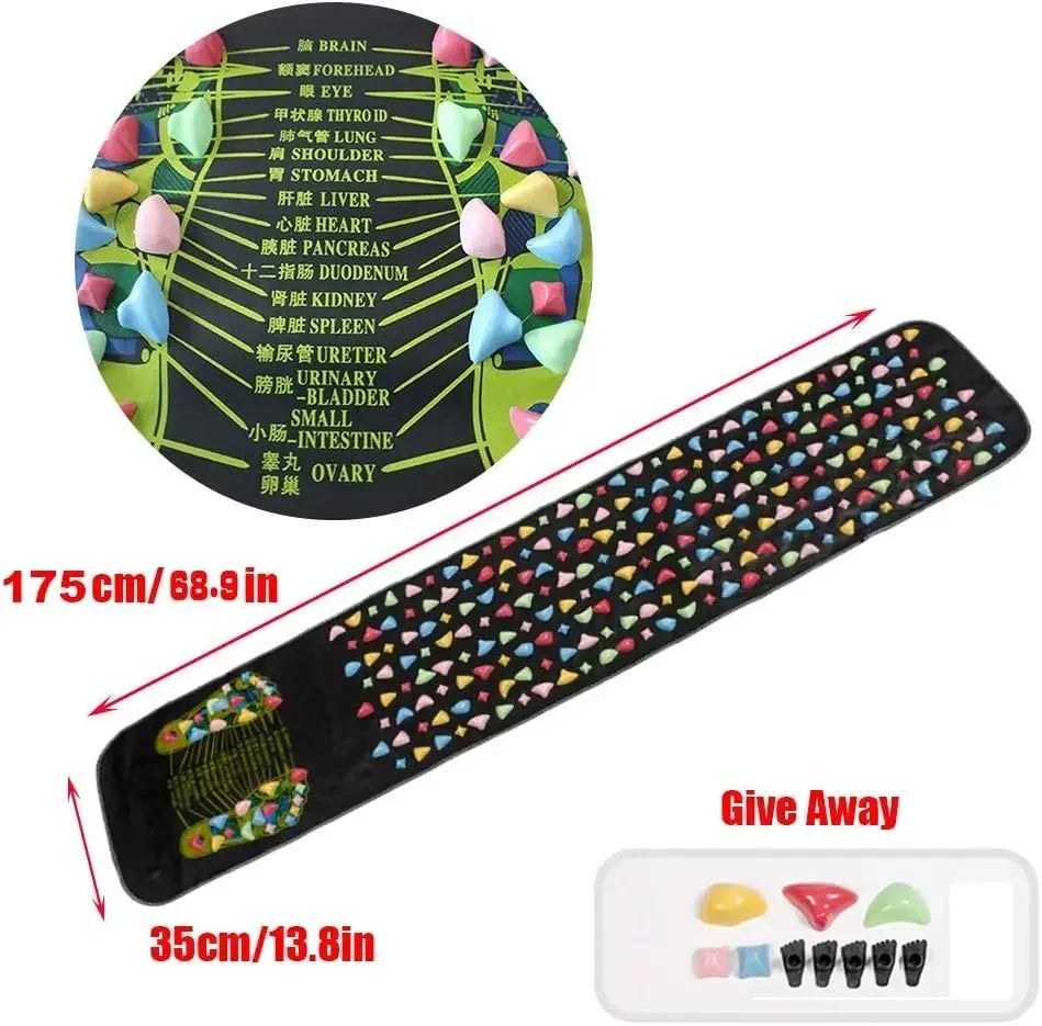 Cobblestone Foot Massage Mat with Acupressure Finger Plate - Tired Feet Relief Walking Pad