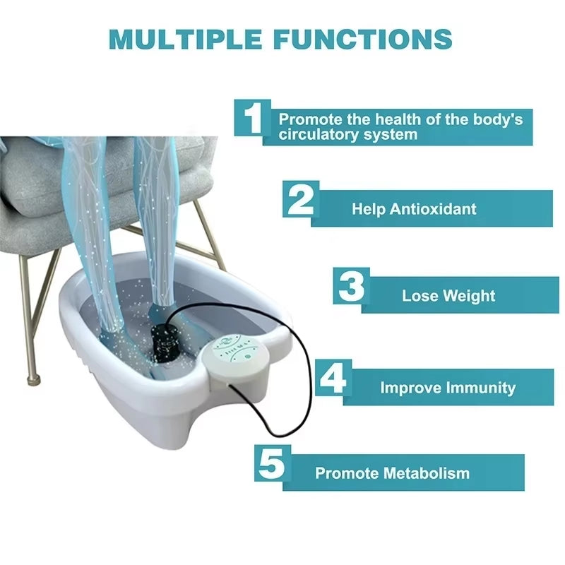 Ionic Detox Foot Spa Bath - Electric Mini Bubble & Vibration Massager for Deep Relaxation