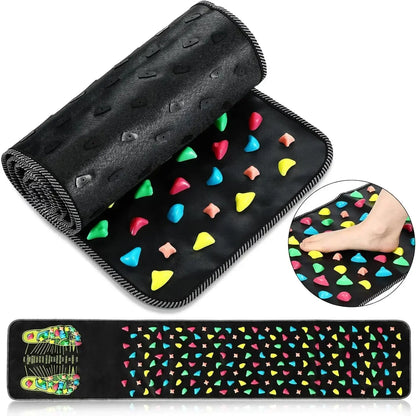 Cobblestone Foot Massage Mat with Acupressure Finger Plate - Tired Feet Relief Walking Pad