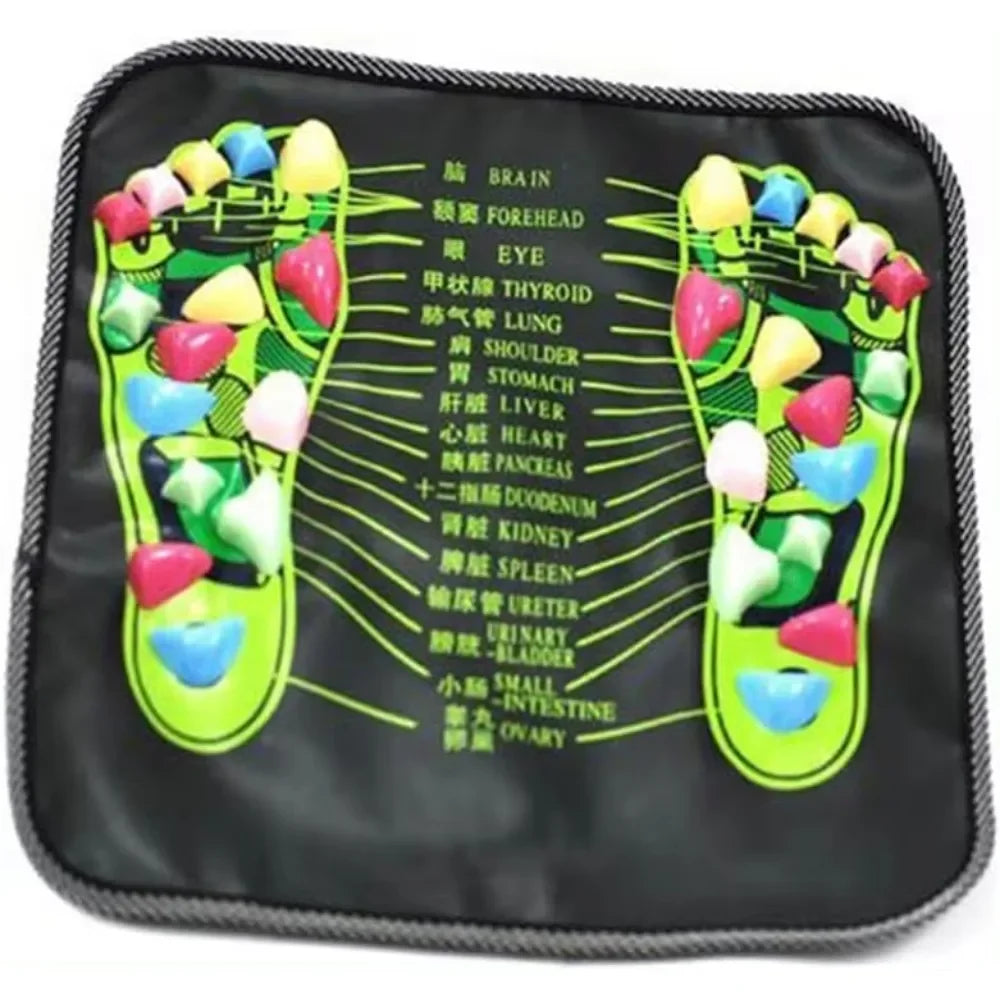 Cobblestone Foot Massage Mat with Acupressure Finger Plate - Tired Feet Relief Walking Pad